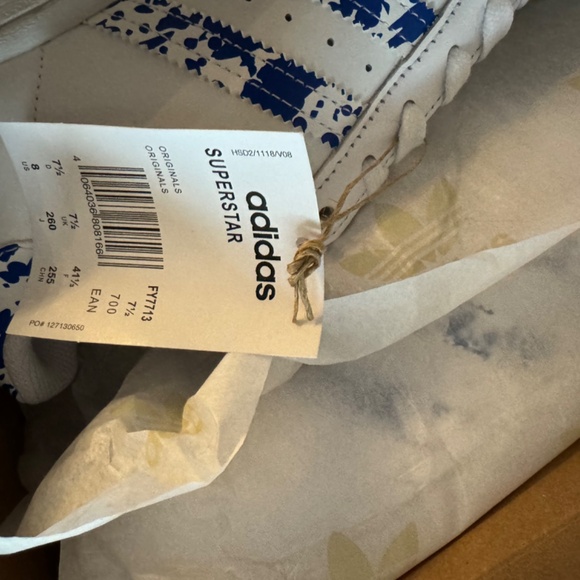 Adidas Superstar - White with Blue Camo Stripes - Brand New - Picture 3 of 3